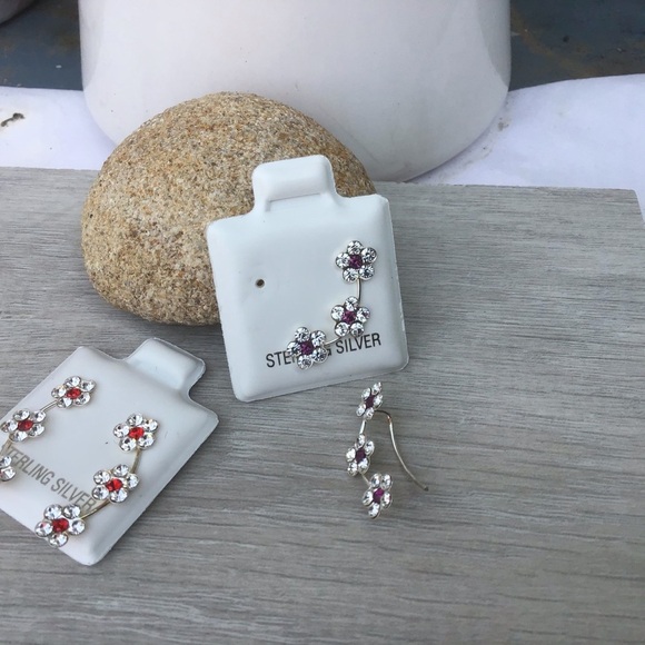 Sterling Silver Waterfall Earrings NWT - Picture 2 of 3
